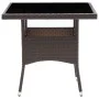 Mesa de comedor de jardín ratán sintético marrón de vidaXL, Mesas de jardín - Ref: Foro24-310552, Precio: 132,30 €, Descuento: %