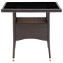 Mesa de comedor de jardín ratán sintético marrón de vidaXL, Mesas de jardín - Ref: Foro24-310552, Precio: 134,49 €, Descuento: %