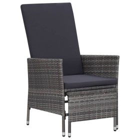 Sillón reclinable de jardín con cojines ratán sintético gris de vidaXL, Sillas de jardín - Ref: Foro24-310230, Precio: 144,30...