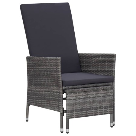 Sillón reclinable de jardín con cojines ratán sintético gris de vidaXL, Sillas de jardín - Ref: Foro24-310230, Precio: 144,30...