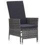 Sillón reclinable de jardín con cojines ratán sintético gris de vidaXL, Sillas de jardín - Ref: Foro24-310230, Precio: 144,30...