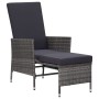 Sillón reclinable de jardín con cojines ratán sintético gris de vidaXL, Sillas de jardín - Ref: Foro24-310230, Precio: 144,30...