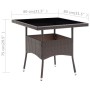 Mesa de comedor de jardín ratán sintético marrón de vidaXL, Mesas de jardín - Ref: Foro24-310552, Precio: 134,49 €, Descuento: %