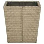 Mesa de centro de ratán PE vidrio templado beige 41,5x41,5x44cm de vidaXL, Mesas de jardín - Ref: Foro24-310557, Precio: 45,2...