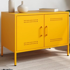 Mueble de TV de acero amarillo mostaza 68x39x50,5 cm de , Muebles TV - Ref: Foro24-842940, Precio: 79,07 €, Descuento: %
