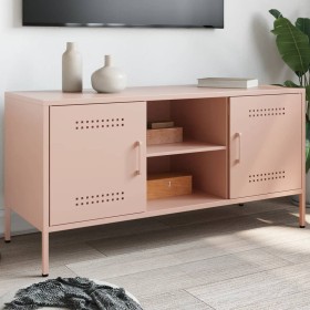 Mueble de TV de acero rosa 100,5x39x50,5 cm de , Muebles TV - Ref: Foro24-842989, Precio: 97,96 €, Descuento: %