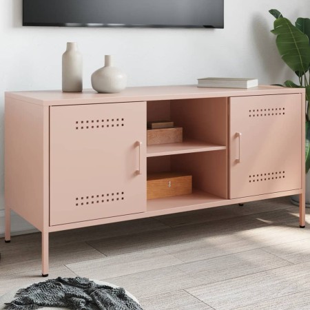 Mueble de TV de acero rosa 100,5x39x50,5 cm de , Muebles TV - Ref: Foro24-842989, Precio: 97,96 €, Descuento: %