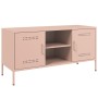 Mueble de TV de acero rosa 100,5x39x50,5 cm de , Muebles TV - Ref: Foro24-842989, Precio: 97,96 €, Descuento: %