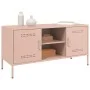 Mueble de TV de acero rosa 100,5x39x50,5 cm de , Muebles TV - Ref: Foro24-842989, Precio: 96,85 €, Descuento: %