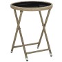 Mesa de centro de ratán sintético y vidrio templado beige 60 cm de vidaXL, Mesas de jardín - Ref: Foro24-310559, Precio: 65,9...