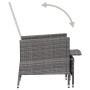 Sillón reclinable de jardín con cojines ratán sintético gris de vidaXL, Sillas de jardín - Ref: Foro24-310230, Precio: 144,30...