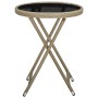 Mesa de centro de ratán sintético y vidrio templado beige 60 cm de vidaXL, Mesas de jardín - Ref: Foro24-310559, Precio: 65,9...