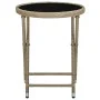 Mesa de centro de ratán sintético y vidrio templado beige 60 cm de vidaXL, Mesas de jardín - Ref: Foro24-310559, Precio: 64,7...