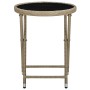 Mesa de centro de ratán sintético y vidrio templado beige 60 cm de vidaXL, Mesas de jardín - Ref: Foro24-310559, Precio: 65,9...