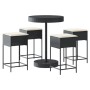 Mesa y taburetes altos jardín 5 pzas y cojines ratán PE negro de , Conjuntos de jardín - Ref: Foro24-3261444, Precio: 278,15 ...
