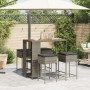Juego de bar de jardín de 5 piezas con cojines ratán PE gris de , Conjuntos de jardín - Ref: Foro24-3261499, Precio: 331,58 €...
