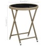 Mesa de centro de ratán sintético y vidrio templado beige 60 cm de vidaXL, Mesas de jardín - Ref: Foro24-310559, Precio: 65,9...