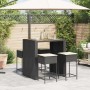 Juego de bar de jardín 5 piezas con cojines ratán PE negro de , Conjuntos de jardín - Ref: Foro24-3261515, Precio: 377,41 €, ...