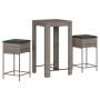 Juego de bar de jardín de 3 piezas con cojines ratán PE gris de , Conjuntos de jardín - Ref: Foro24-3261450, Precio: 201,42 €...
