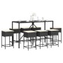 Juego de bar de jardín de 9 piezas con cojines ratán PE negro de , Conjuntos de jardín - Ref: Foro24-3261473, Precio: 479,64 ...