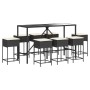 Juego de bar de jardín de 9 piezas con cojines ratán PE negro de , Conjuntos de jardín - Ref: Foro24-3261473, Precio: 479,64 ...