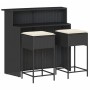 Juego de bar de jardín de 3 piezas con cojines ratán PE negro de , Conjuntos de jardín - Ref: Foro24-3261486, Precio: 308,55 ...