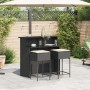 Juego de bar de jardín de 3 piezas con cojines ratán PE negro de , Conjuntos de jardín - Ref: Foro24-3261486, Precio: 308,55 ...