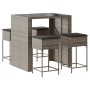 Juego de bar de jardín de 5 piezas con cojines ratán PE gris de , Conjuntos de jardín - Ref: Foro24-3261508, Precio: 396,31 €...