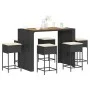 Juego de bar de jardín 7 piezas con cojines ratán PE negro de , Conjuntos de jardín - Ref: Foro24-3261517, Precio: 538,17 €, ...