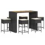 Juego de bar de jardín 7 piezas con cojines ratán PE negro de , Conjuntos de jardín - Ref: Foro24-3261517, Precio: 538,17 €, ...