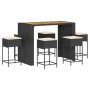 Juego de bar de jardín 7 piezas con cojines ratán PE negro de , Conjuntos de jardín - Ref: Foro24-3261517, Precio: 504,56 €, ...