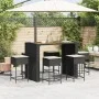 Juego de bar de jardín 7 piezas con cojines ratán PE negro de , Conjuntos de jardín - Ref: Foro24-3261517, Precio: 538,17 €, ...