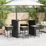 Juego de bar de jardín 7 piezas con cojines ratán PE negro de , Conjuntos de jardín - Ref: Foro24-3261517, Precio: 504,56 €, ...
