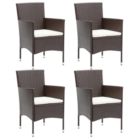 Sillas de comedor para jardín 4 unidades ratán sintético marrón de vidaXL, Sillas de jardín - Ref: Foro24-310565, Precio: 234...
