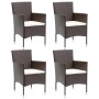 Sillas de comedor para jardín 4 unidades ratán sintético marrón de vidaXL, Sillas de jardín - Ref: Foro24-310565, Precio: 234...