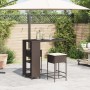Juego de bar de jardín de 3 piezas con cojines ratán PE marrón de , Conjuntos de jardín - Ref: Foro24-3261490, Precio: 230,72...