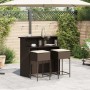 Juego de bar de jardín de 3 piezas con cojines ratán PE marrón de , Conjuntos de jardín - Ref: Foro24-3261484, Precio: 310,17...
