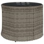 Sofá de jardín semicircular con mesa y cojines ratán PE gris de , Sofás de exterior - Ref: Foro24-3318527, Precio: 487,81 €, ...