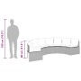 Sofá de jardín semicircular con mesa y cojines ratán PE gris de , Sofás de exterior - Ref: Foro24-3318527, Precio: 487,81 €, ...