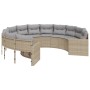 Sofá de jardín redondo con cojines ratán sintético beige de , Sofás de exterior - Ref: Foro24-3318533, Precio: 523,99 €, Desc...