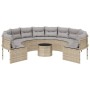 Sofá de jardín redondo con mesa y cojines ratán PE beige de , Sofás de exterior - Ref: Foro24-3318546, Precio: 555,97 €, Desc...