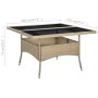 Mesa de comedor de jardín ratán sintético y vidrio beige de vidaXL, Mesas de jardín - Ref: Foro24-310555, Precio: 138,01 €, D...