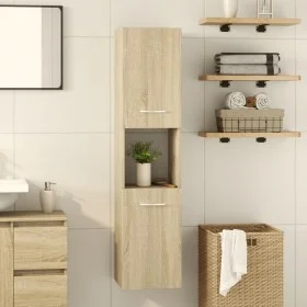 Armario de baño madera ingeniería roble Sonoma 30x30x130 cm de , Tocadores de baño - Ref: Foro24-849635, Precio: 51,63 €, Des...