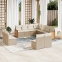 Set de sofás de jardín 11pzas con cojines ratán sintético beige en Conjuntos de jardín | Comprar online en Foru.es