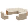 Set de sofás de jardín 11pzas con cojines ratán sintético beige en Conjuntos de jardín | Comprar online en Foru.es