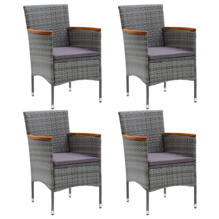 Sillas de comedor para jardín 4 unidades ratán sintético gris de vidaXL, Sillas de jardín - Ref: Foro24-310567, Precio: 260,9...