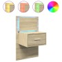 Mesita de noche de pared con luces LED roble Sonoma de , Mesitas de noche - Ref: Foro24-848161, Precio: 64,86 €, Descuento: %