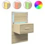 Wall-mounted bedside table with LED lights Sonoma oak by , Nightstands - Ref: Foro24-848161, Price: 62,61 €, Discount: %