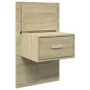 Wall-mounted bedside table with LED lights Sonoma oak by , Nightstands - Ref: Foro24-848161, Price: 62,61 €, Discount: %