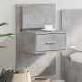 Mesita de noche de pared con luces LED gris hormigón de , Mesitas de noche - Ref: Foro24-848163, Precio: 58,46 €, Descuento: %